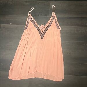 Pink Mini Dress with Lace Detail